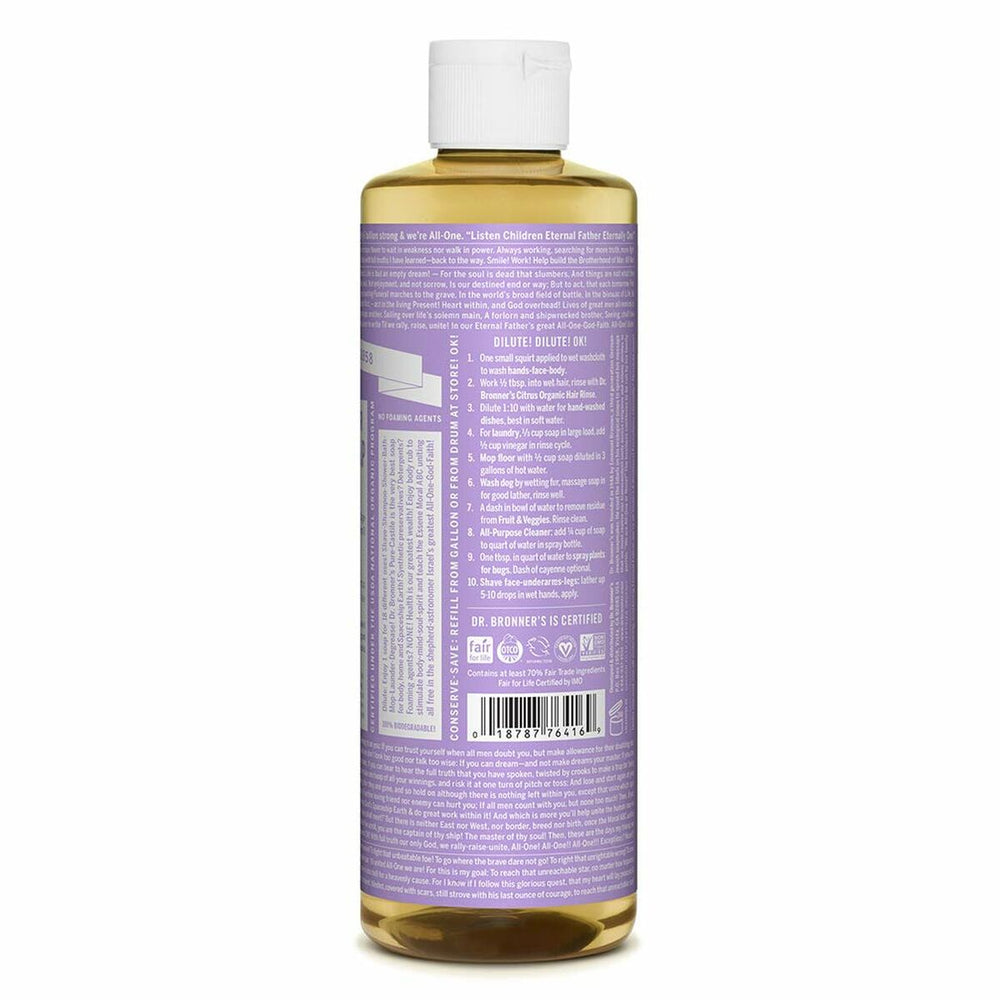Dr. Bronner's 18-In-1 Lavender Pure-Castile Liquid Soap 475ml for Unisex