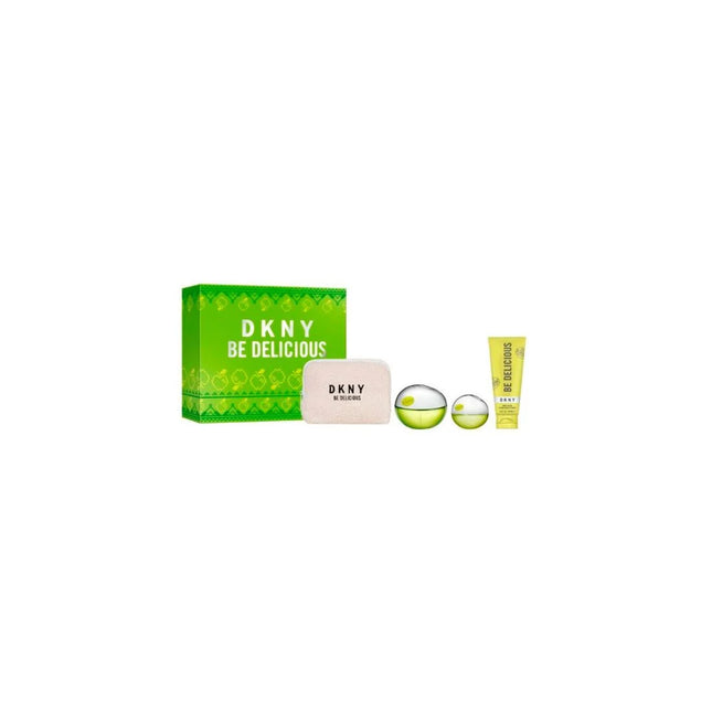 DKNY Be Delicious Gift Set 100ml EDP + 15ml EDP + 100ml Body Lotion + Pouch for Women