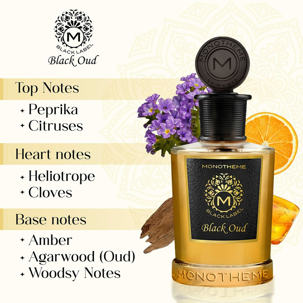 Monotheme Black Oud Eau de Parfum 100ml Spray, 100 ml for Unisex