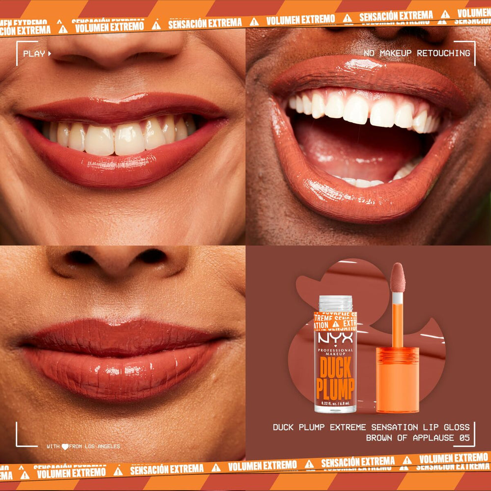Nyx Professional Makeup Duck Plump Lip Gloss 6.8ml - Brown of Appluasee, 7 ml for Unisex