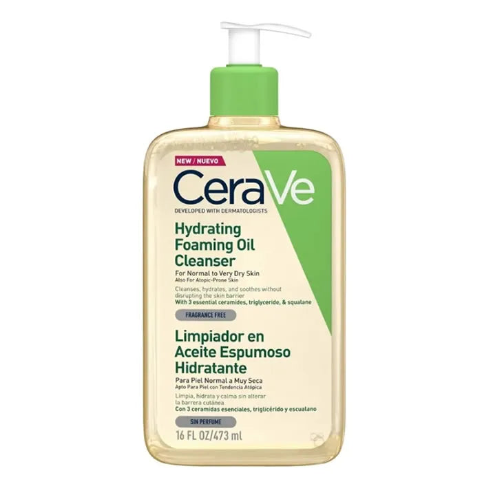 CeraVe Hydrating Foaming Oil Cleanser 473ml, 473 ml for Unisex