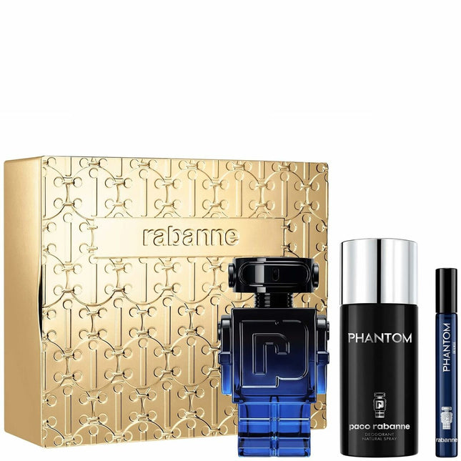 Paco Rabanne Phantom Intense Gift Set 100ml EDP + 10ml EDP + 150ml Deodorant Spray for Men