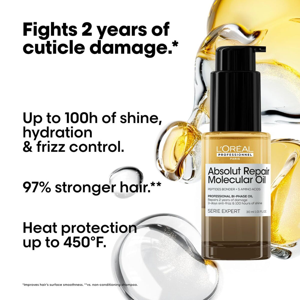 L'Oréal Professionnel - Absolut Repair Molecular Bi-Phase Hair Oil for Damaged Hair - 30 ml for Unisex