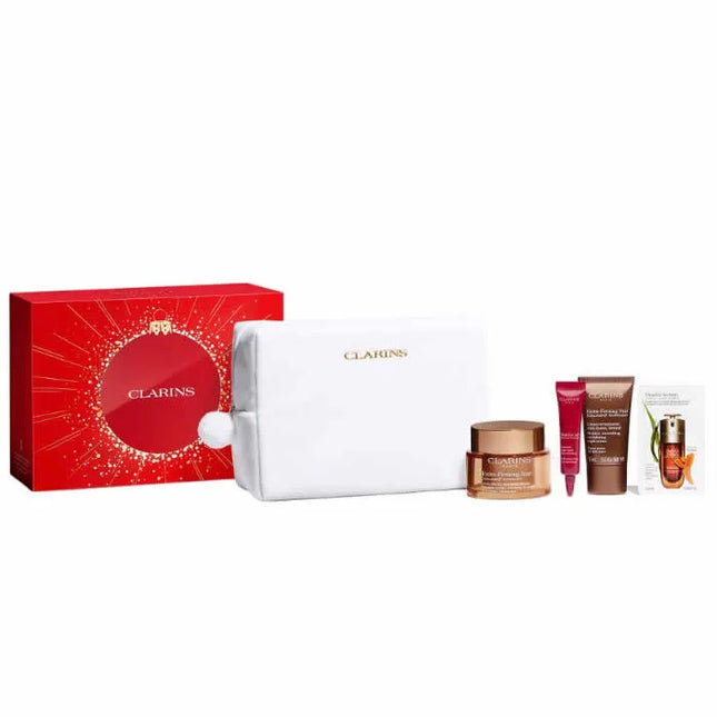 Clarins Extra Firming Gift Set 50ml Day Cream + 15ml Night Cream + 7ml Total Eye Lift + Pouch for Unisex