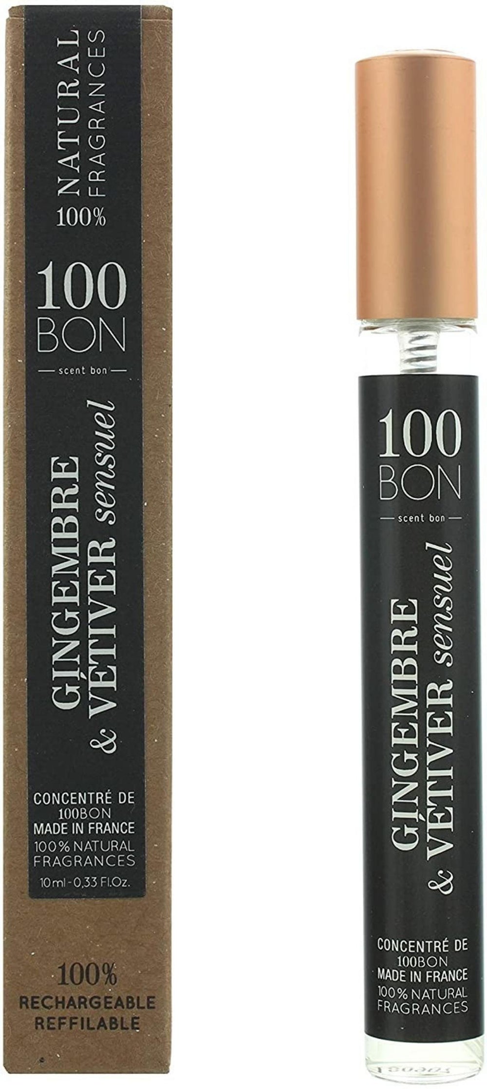 100BON Gingembre & Vétiver Sensuel Eau de Parfum Concentrate 10ml Spray, 10 ml for Unisex