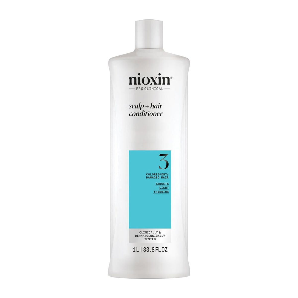 Nioxin System 3 Conditioner for Dyed/Dry/Damaged Hair and Moderate Loss 1000ml, 1000 ml for Unisex
