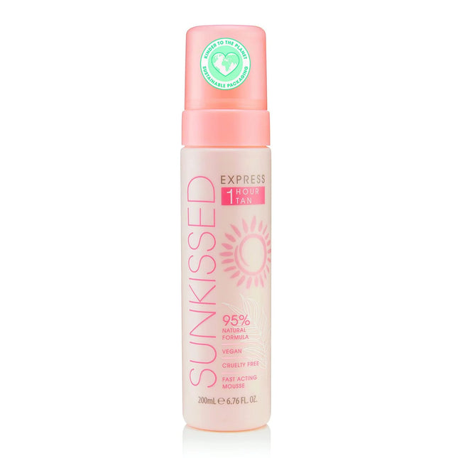Sunkissed 95 Percent Natural Express 1 Hour Tan Mousse 200ml for Unisex