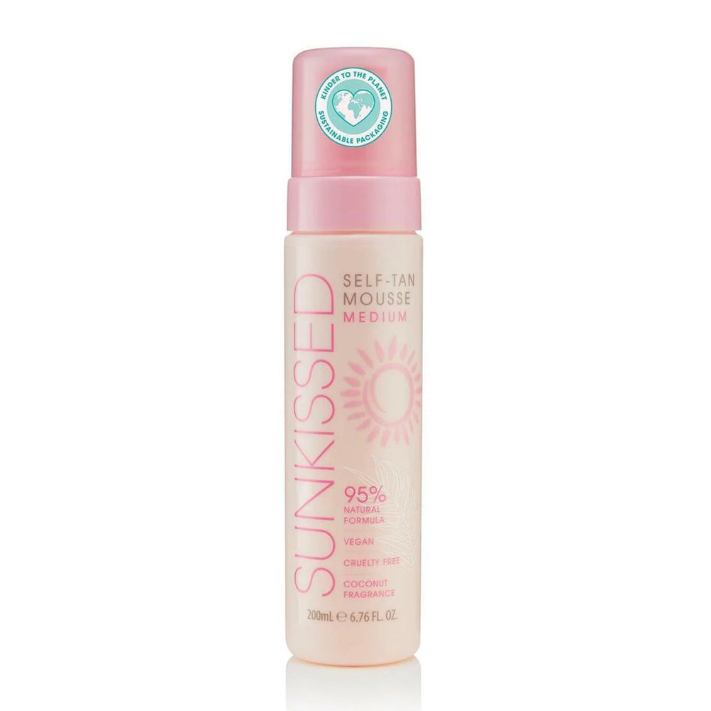 Sunkissed 95 Percent Natural Self Tan Mousse 200ml - Medium, 200 ml for Unisex