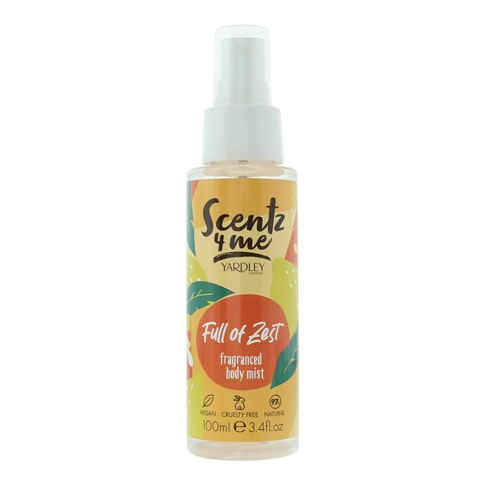 Yardley Scentz 4 Me Fragranced Body Mist 100ml Spray - Full Of Zest, 100 ml for Unisex