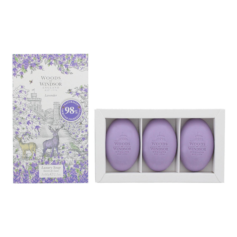 Woods of Windsor Lavender Soap 3 x 60g, 180 for Women