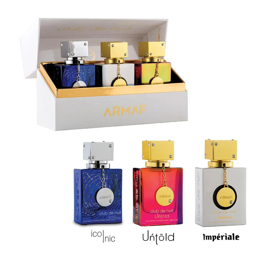 Armaf Parfum A Collector's Pride Gift Set 30ml Club De Nuit Blue Iconic EDP + 30ml Club de Nuit Untold EDP + 30ml Club de Nuit White Imperiale EDP for Unisex