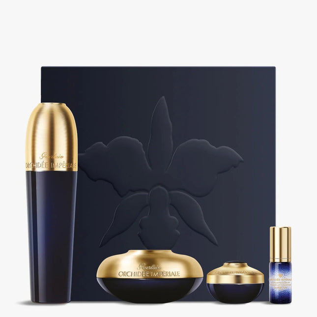 Guerlain Orchidée Impériale Gift Set 30ml The Essence-in-Lotion + 15ml The Cream + 7ml The Eye and Lip Cream + 5ml The Micro-Lift Concentrate for Unisex