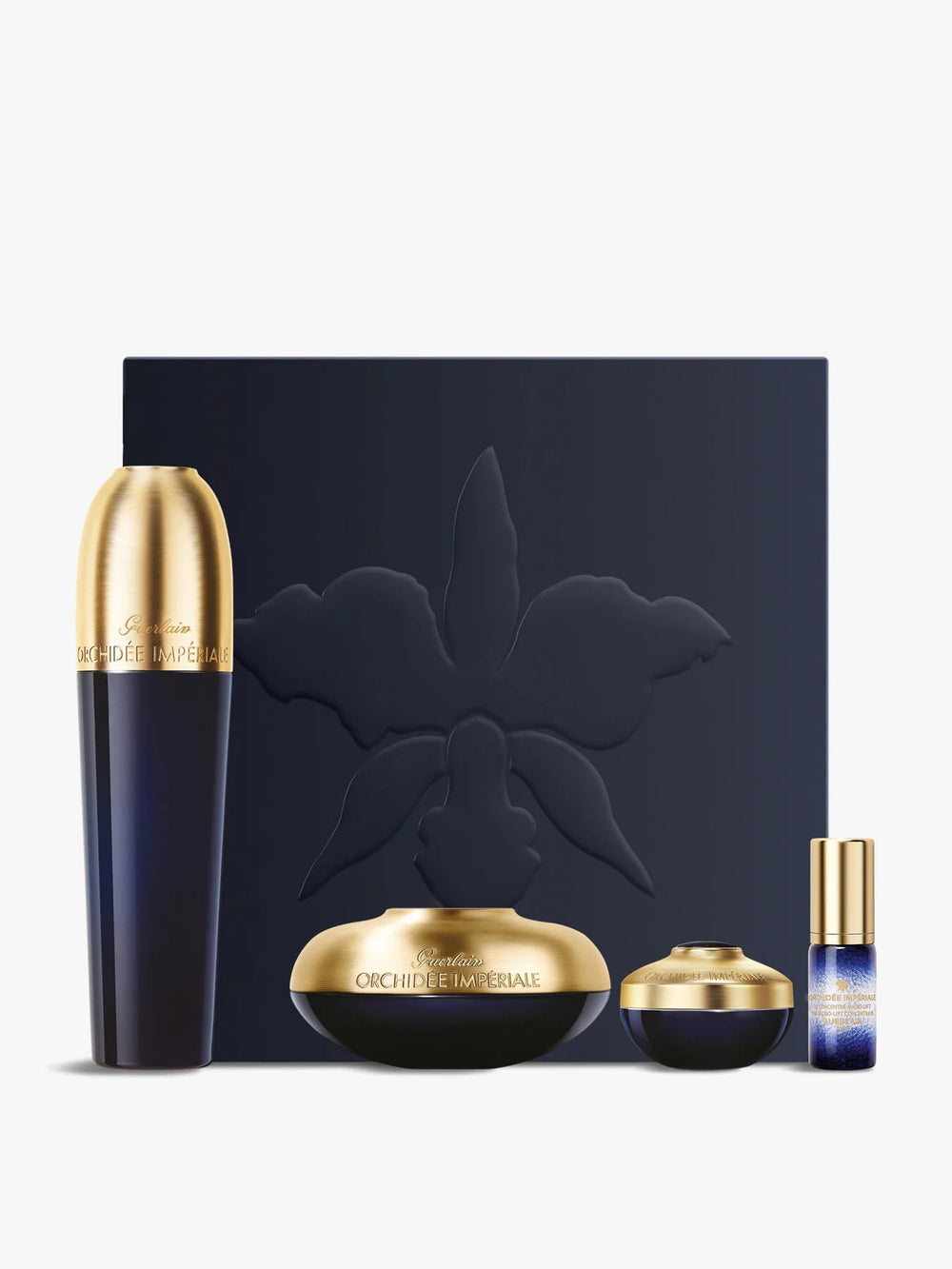 Guerlain Orchidée Impériale Gift Set 30ml The Essence-in-Lotion + 15ml The Cream + 7ml The Eye and Lip Cream + 5ml The Micro-Lift Concentrate for Unisex