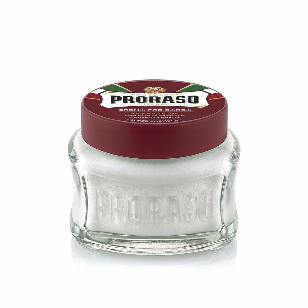Proraso Red Pre-Shaving Cream with Sandalwood & Shea Butter 100ml, 100 ml for Men
