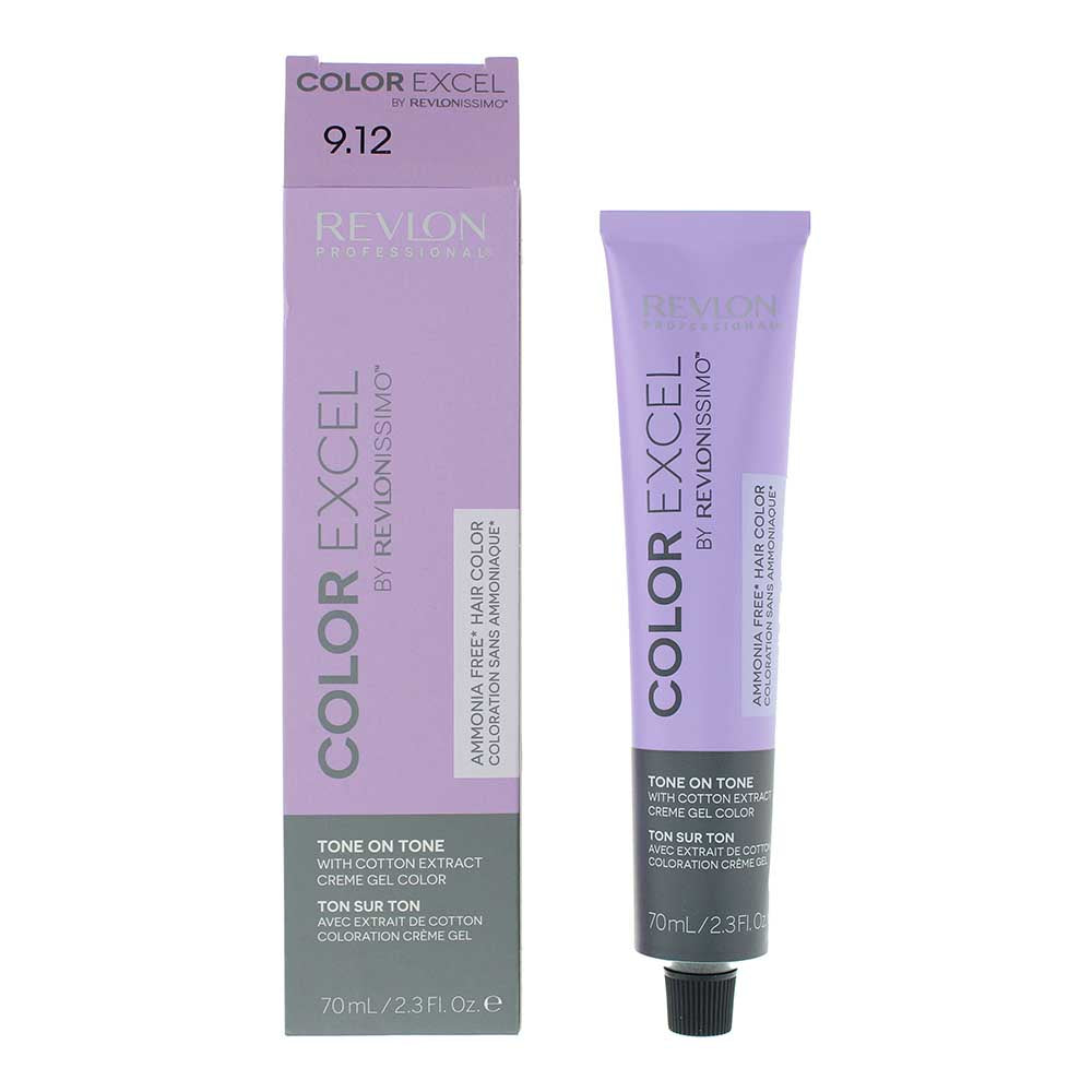 Revlon Revlonissimo Color Excel Creme Gel Hair Colour 70ml - 9.12 Very Light Ash Iridescent Blonde, 70 ml for Unisex