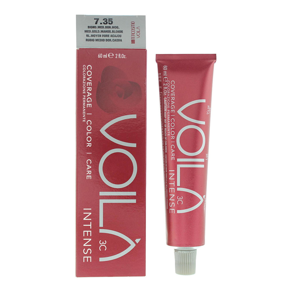 Intercosmo Voilà 3C Intense 60ml - 7.35 Medium Golden Mahogany Blonde, 60 ml for Women