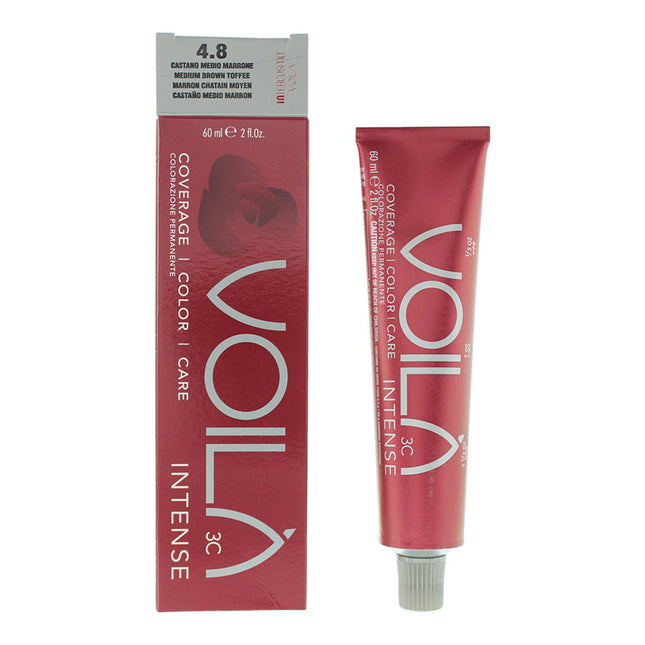 Intercosmo Voilà 3C Intense 60ml - 4.8 Medium Brown Toffee, 60 ml for Women