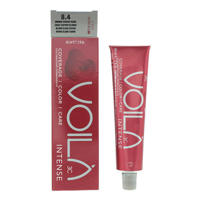 Intercosmo Voila Intense Hair Color 60ml - 8.4 Light Copper Blonde, 60 ml for Unisex
