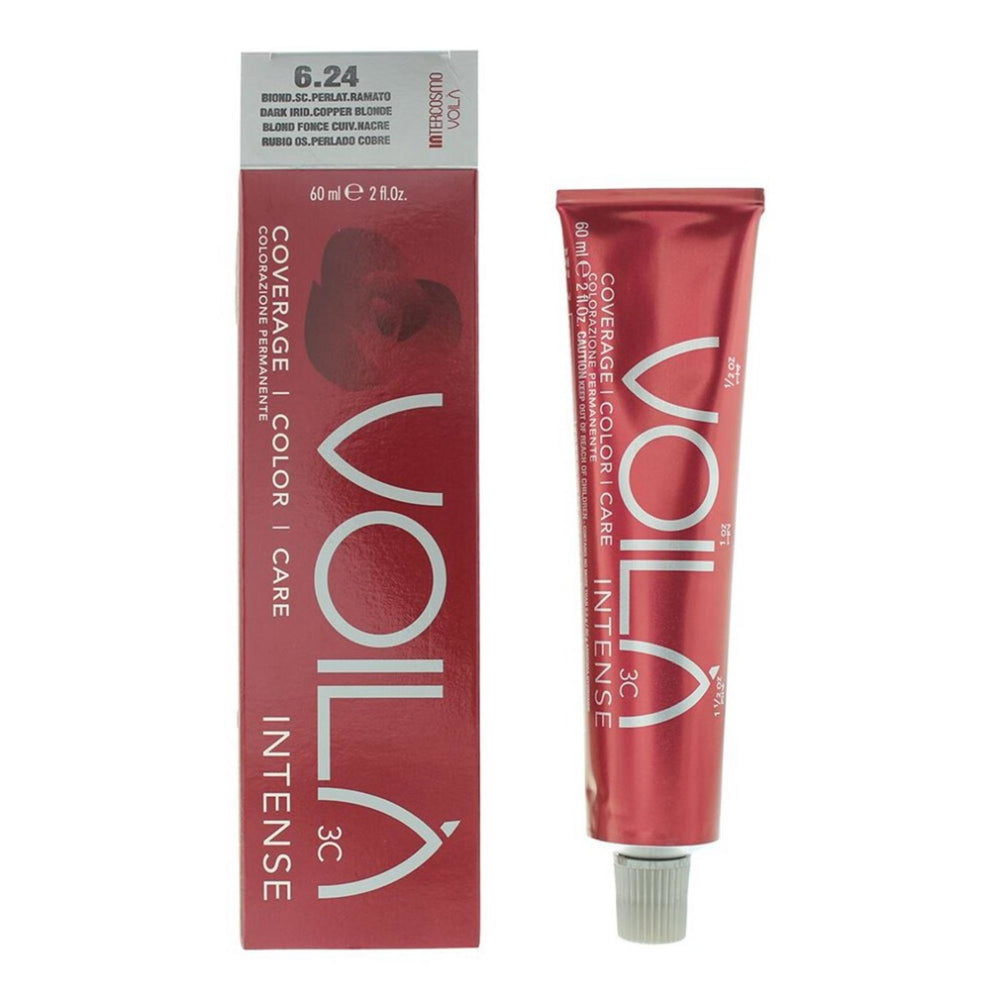Intercosmo Voila Intense Hair Color 60ml - 6.24 Dark Iridescent Copper Blonde, 60 ml for Unisex