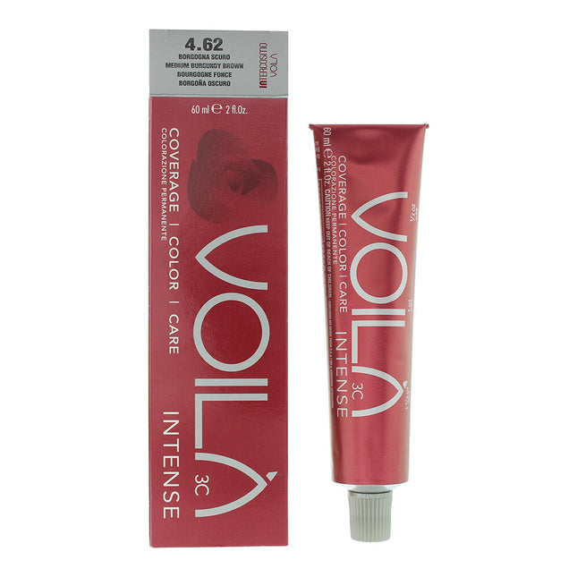 Intercosmo Voila Intense Hair Color 60ml - 4.62 Medium Burgundy Brown, 60 ml for Unisex