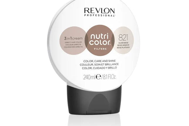 Revlon Nutri Color Filters 3 in 1 Cream Hair Colourant 240ml - 821 Silver Beige, 240 ml for Unisex