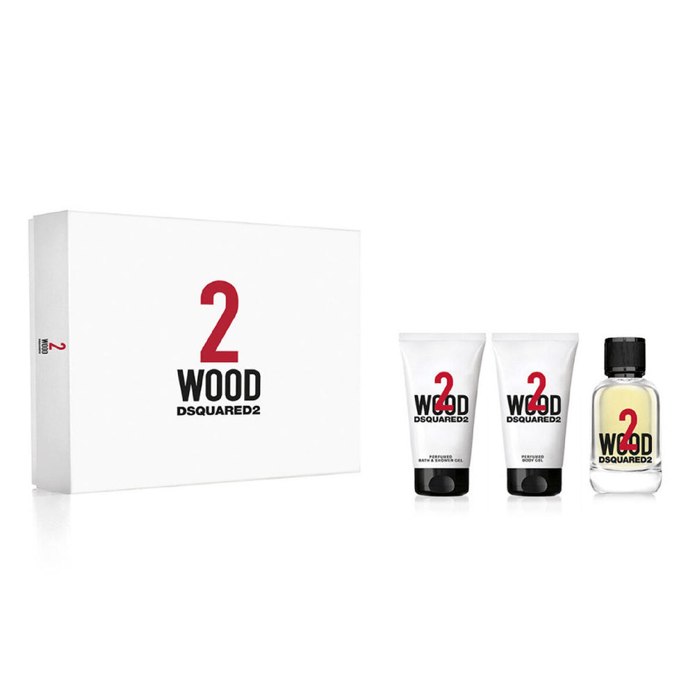 DSquared² 2 Wood Gift Set 50ml EDT + 50ml Shower Gel + 50ml Body Lotion for Unisex