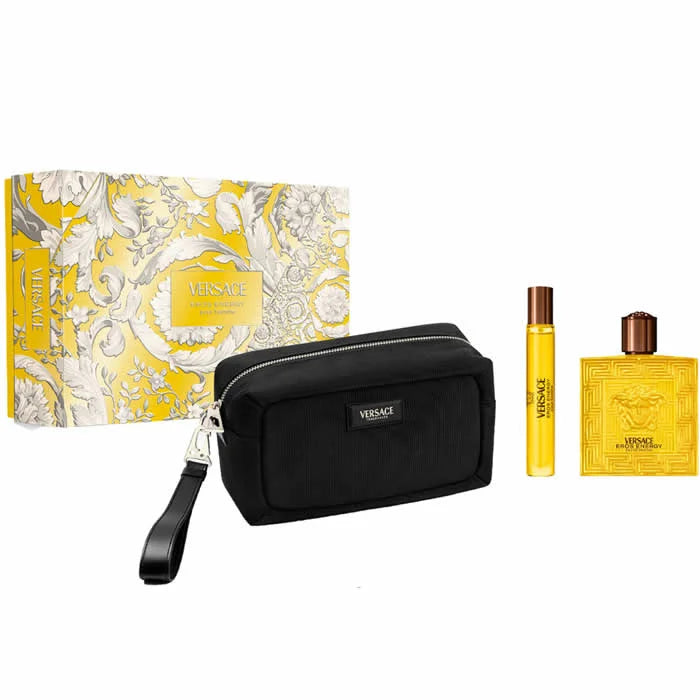 Versace Eros Energy Gift Set 100ml EDP + 10ml EDP + Toiletry Bag for Men