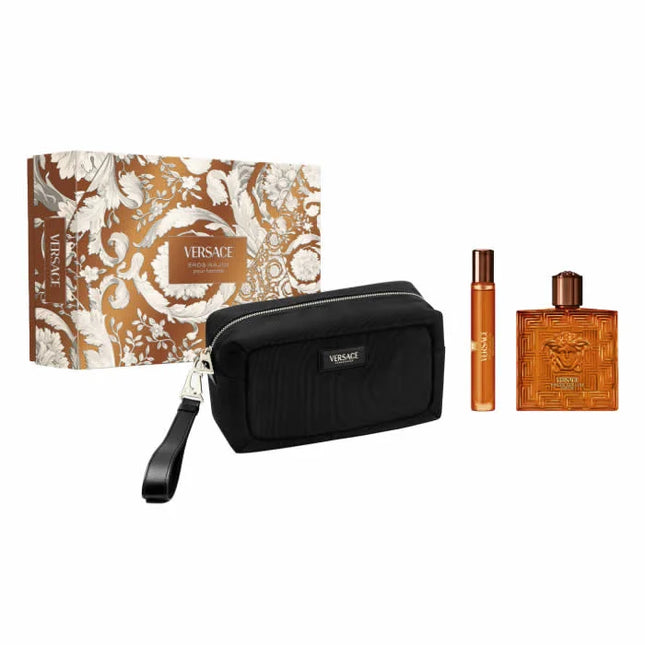 Versace Eros Najim Gift Set 100ml Parfum + 10ml Parfum + Toiletry Bag for Men
