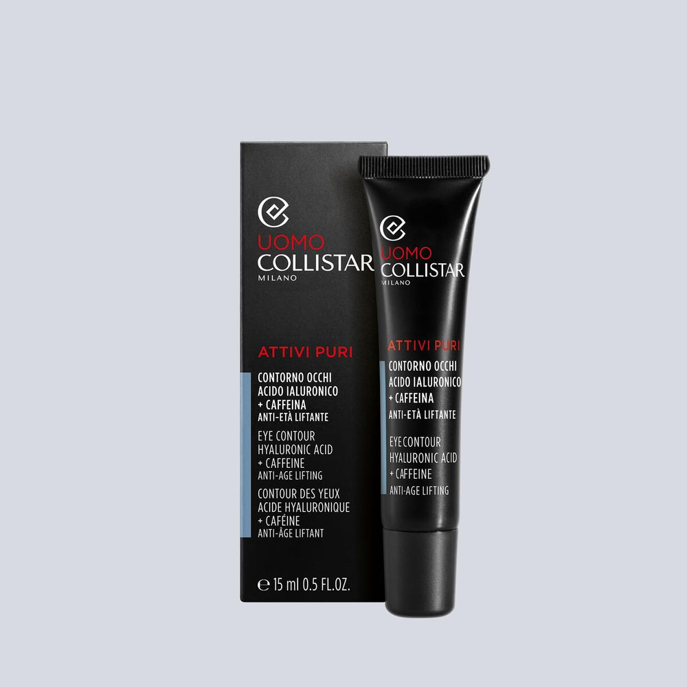 Collistar Man Attivi Puri Eye Contour Hyaluronic Acid + Caffeine Eye Cream 15ml, 15 ml for Men