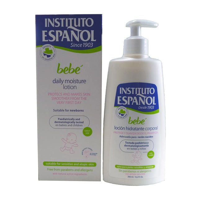 Instituto Español Bebé Baby Moisturizing Body Lotion Newborn Sensitive Skin Without Allergens 300ml, 300 ml for Unisex