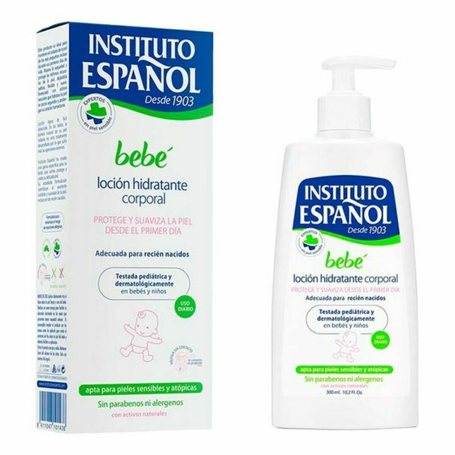 Instituto Español Bebé Baby Moisturizing Body Lotion Newborn Sensitive Skin Without Allergens 300ml, 300 ml for Unisex