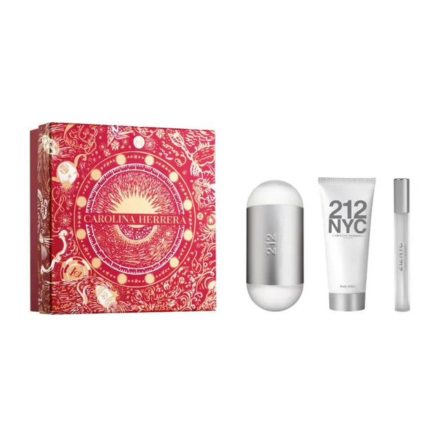Carolina Herrera 212 NYC Gift Set 100ml EDT + 100ml Body Lotion + 10ml EDT for Women
