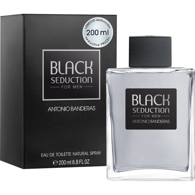Antonio Banderas Seduction In Black Eau de Toilette 200ml Spray, 200 ml for Men