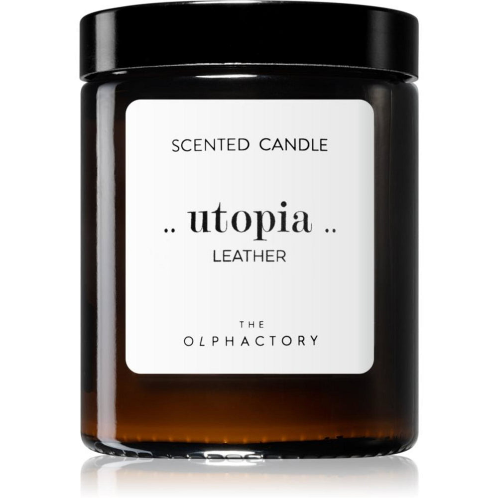 The Olphactory Utopia Leather Scented Candle 135g, 135 ml for Unisex