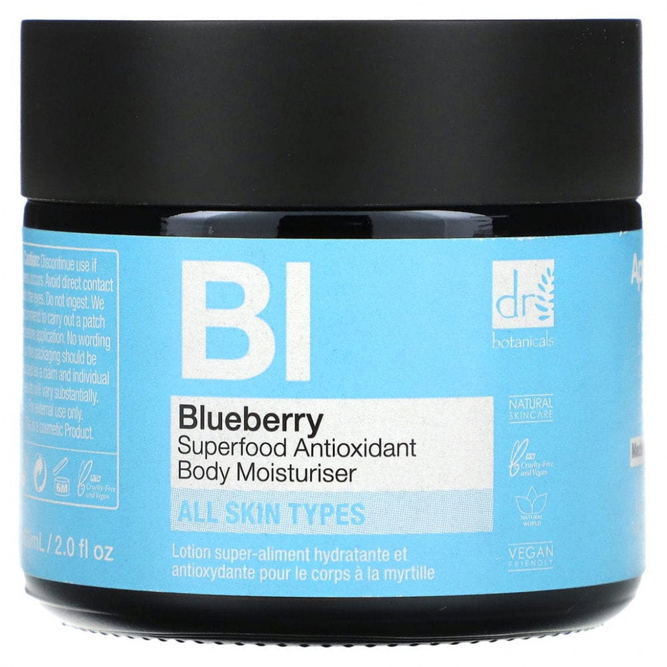 Dr. Botanicals Dr Botanicals BI Blueberry Superfood Antioxidant Body Moisturiser 60ml, 60 ml for Unisex