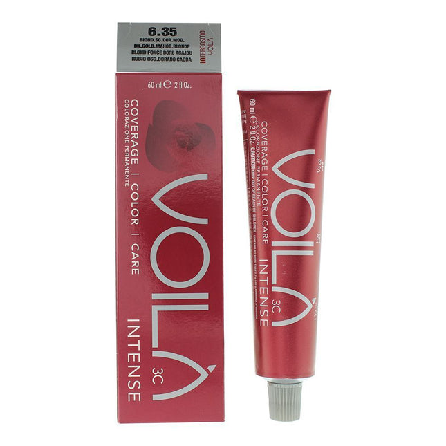 Intercosmo Voila Intense Hair Color 60ml - 6.35 Dark Golden Mahogany Blonde, 60 ml for Unisex