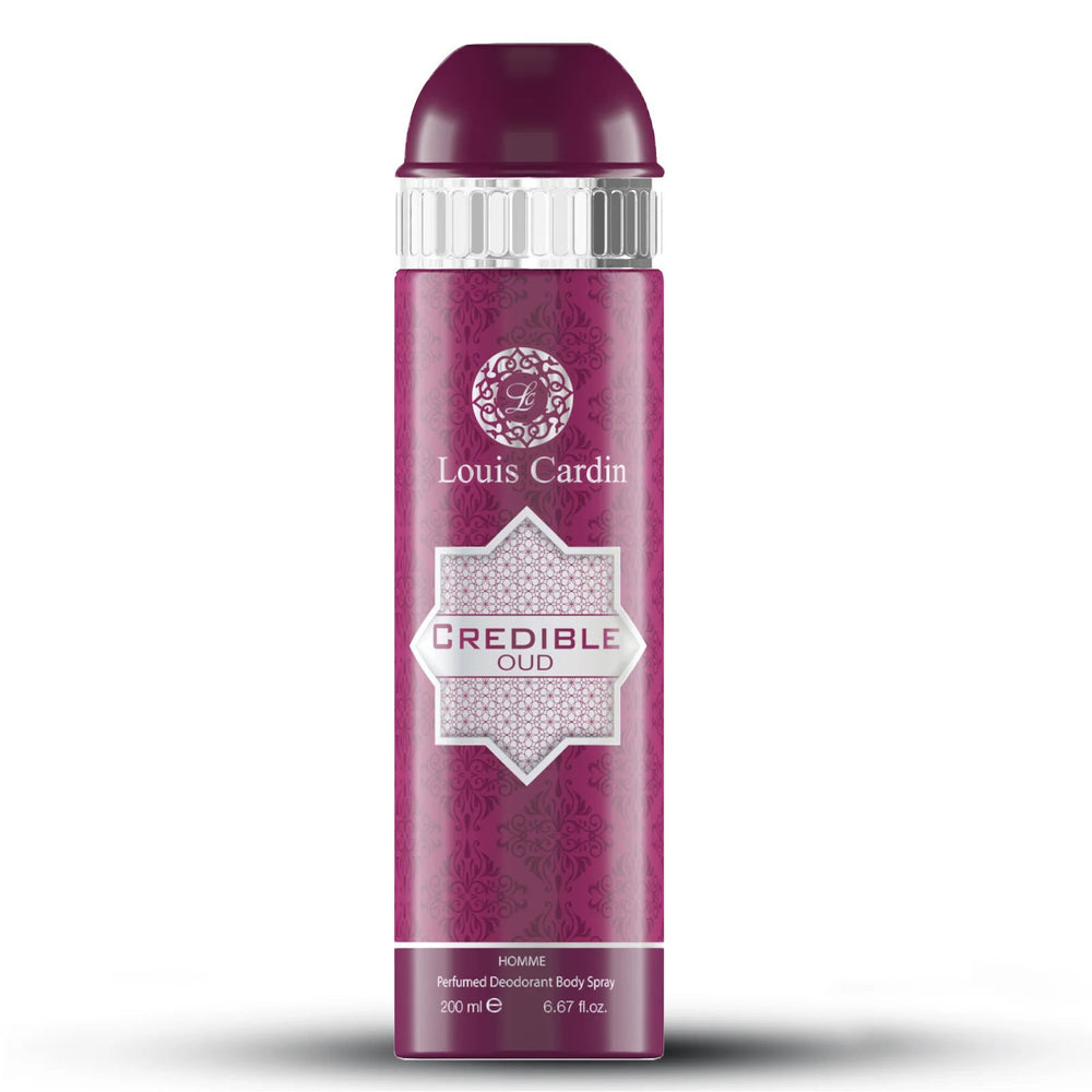 Louis Cardin Credible Oud Perfumed Deodorant Body Spray 200ml, 200 ml for Men