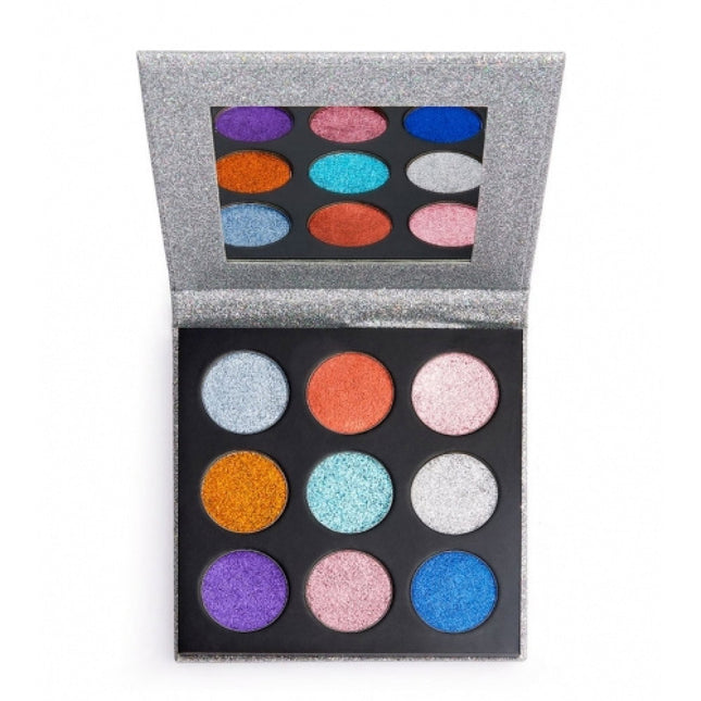 Makeup Revolution Pressed Glitter Eyeshadow Palette 9 x 1.5g - Illusion, 14 g for Unisex