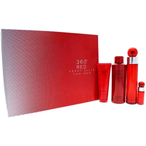 Perry Ellis 360 Red for Men Gift Set 100ml EDT + 90ml Shower Gel + 200ml Deodorant Spray + Mini 7ml EDT
