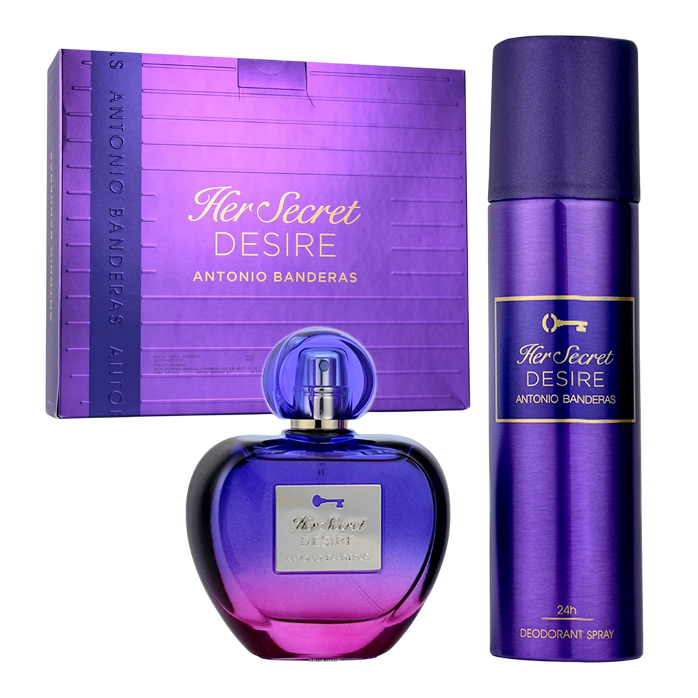 Antonio Banderas Her Secret Desire Gift Set 80ml EDT + 150ml Deodorant Spray for Women