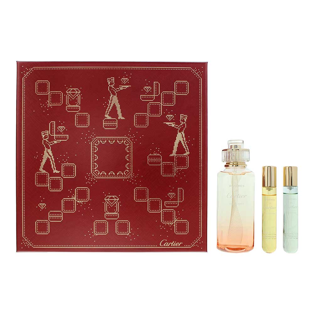 Cartier Rivières de Cartier Discovery Set 100ml Insouciance EDT + 10ml Allégresse EDT + 10ml Luxuriance EDT for Unisex