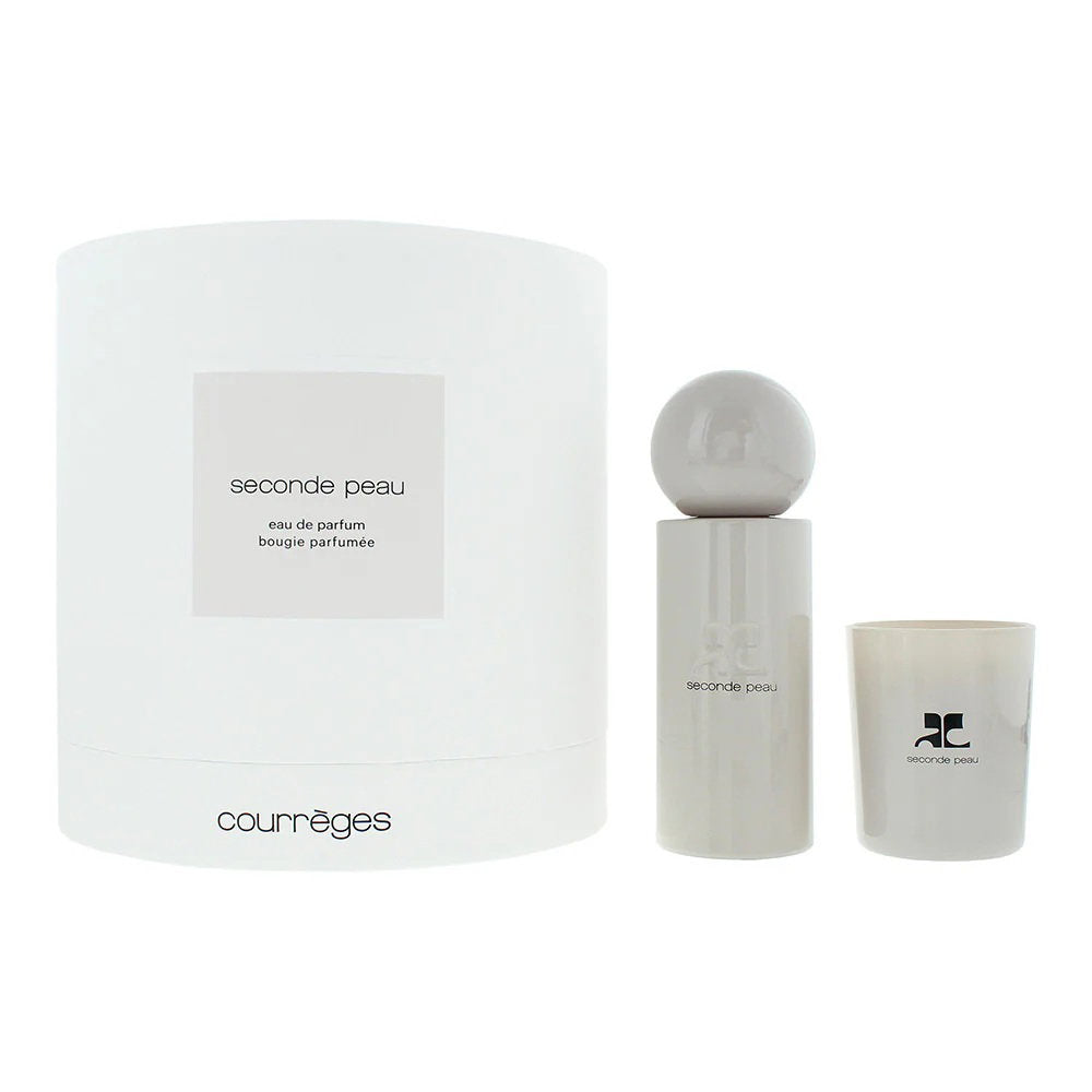 Courrèges Seconde Peau Gift Set 100ml EDP + 75g Candle for Unisex