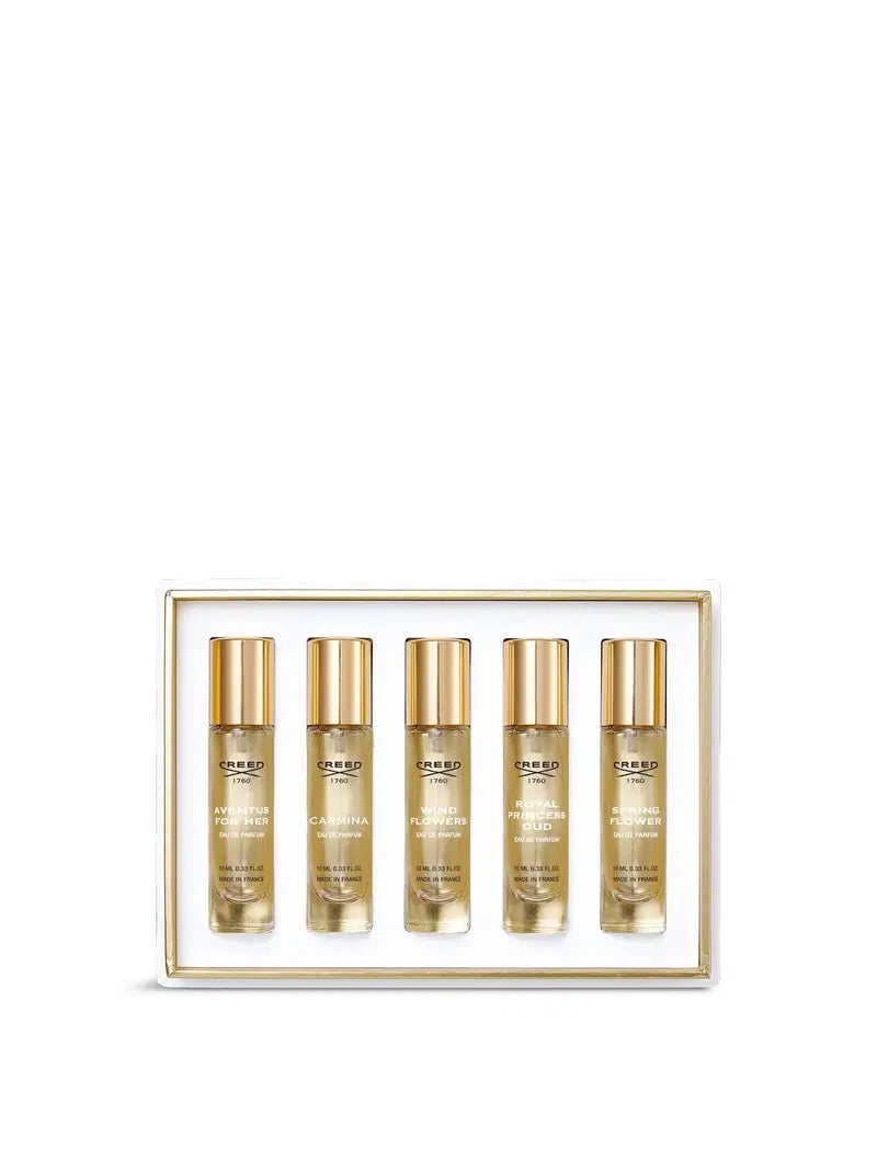 Creed Women's Gift Set 10ml Aventus for Her EDP + 10ml Wind Flowers EDP + 10ml Royal Princess Oud EDP + 10ml Spring Flower EDP + 10ml Carmina EDP