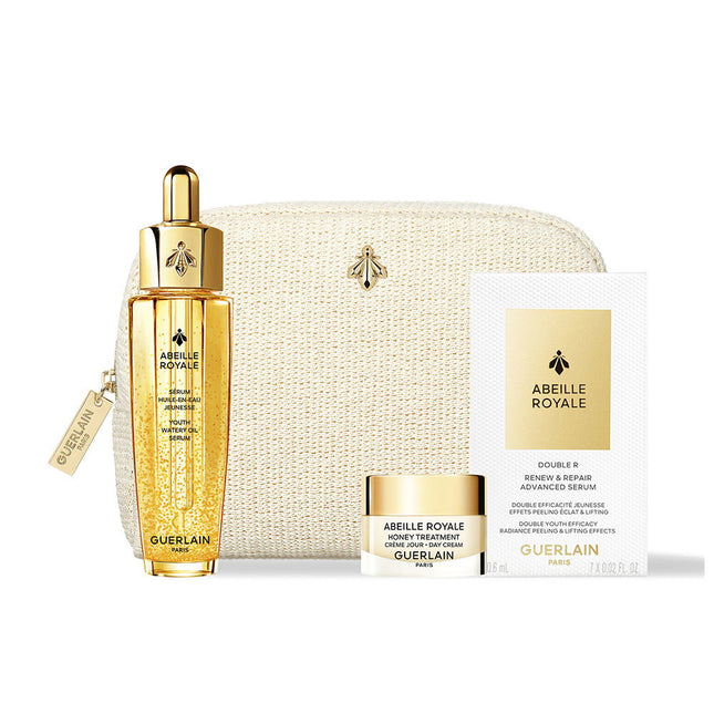 Guerlain Abeille Royale Gift Set: Day Cream 7ml - Oil In Water Serum 30ml - Renew Repair Serum 7 x 0.6g + Case for Unisex