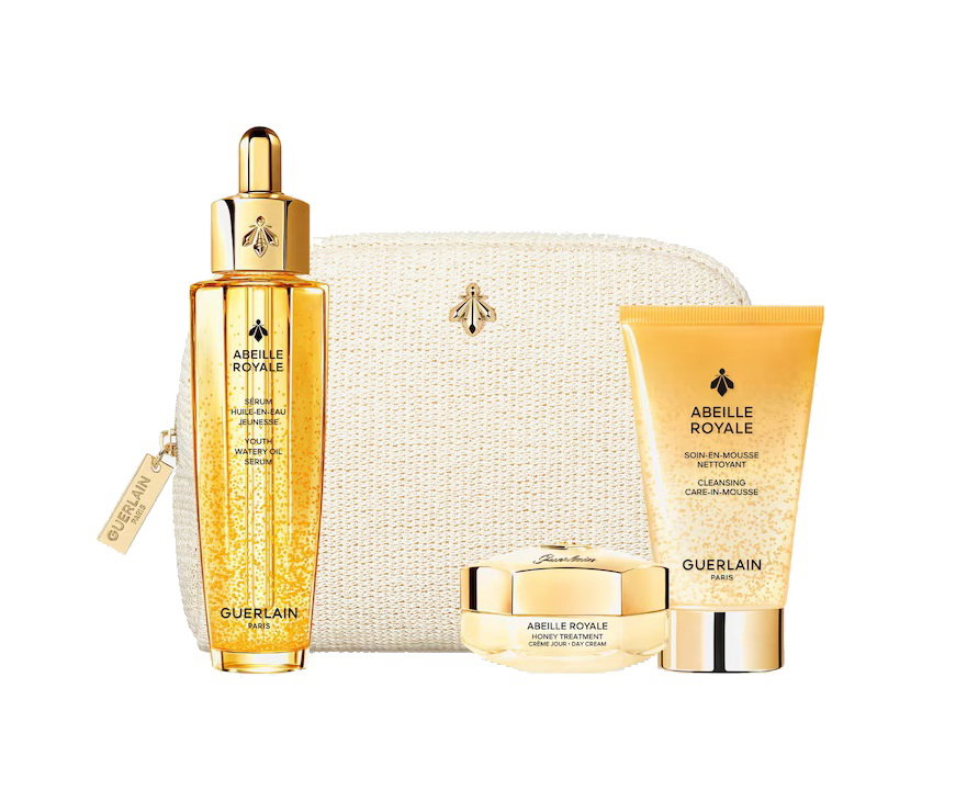 Guerlain Abeille Royale Gift Set: Watery Oil Serum 50ml - Day Cream 15ml - Cleansing Mousse 40ml for Unisex