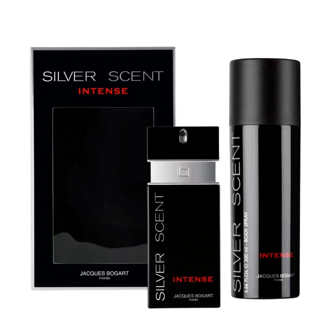 Jacques Bogart Silver Scent Intense Gift Set 100ml EDT + 200ml Body Spray for Men