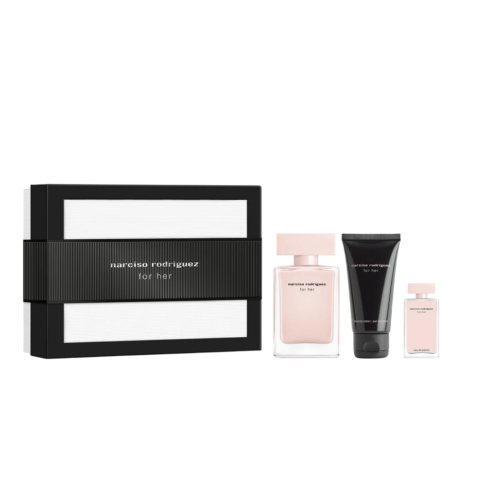 Narciso Rodriguez for Her Gift Set 50ml EDP + 50ml Body Lotion +7.5ml EDP for Women