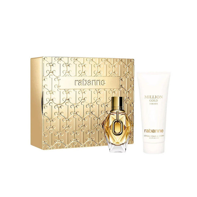 Paco Rabanne Million Gold for Her Gift Set 50ml EDP + 100ml Body Lotion for Women