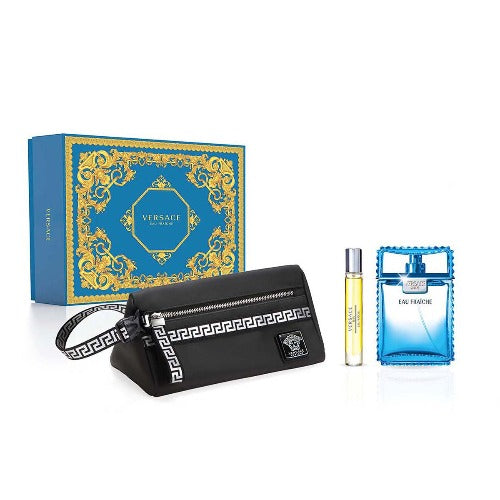 Versace Man Eau Fraiche Gift Set 100ml EDT + 10ml EDT + Bag for Men