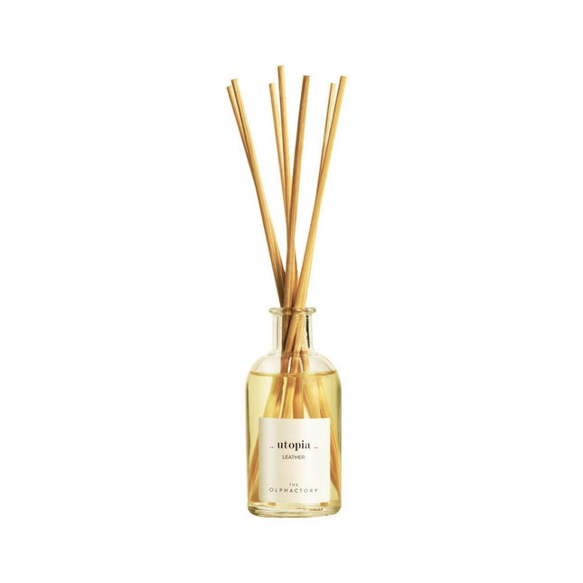 The Olphactory Utopia Leather Reed Diffuser 100ml, 100 ml for Unisex